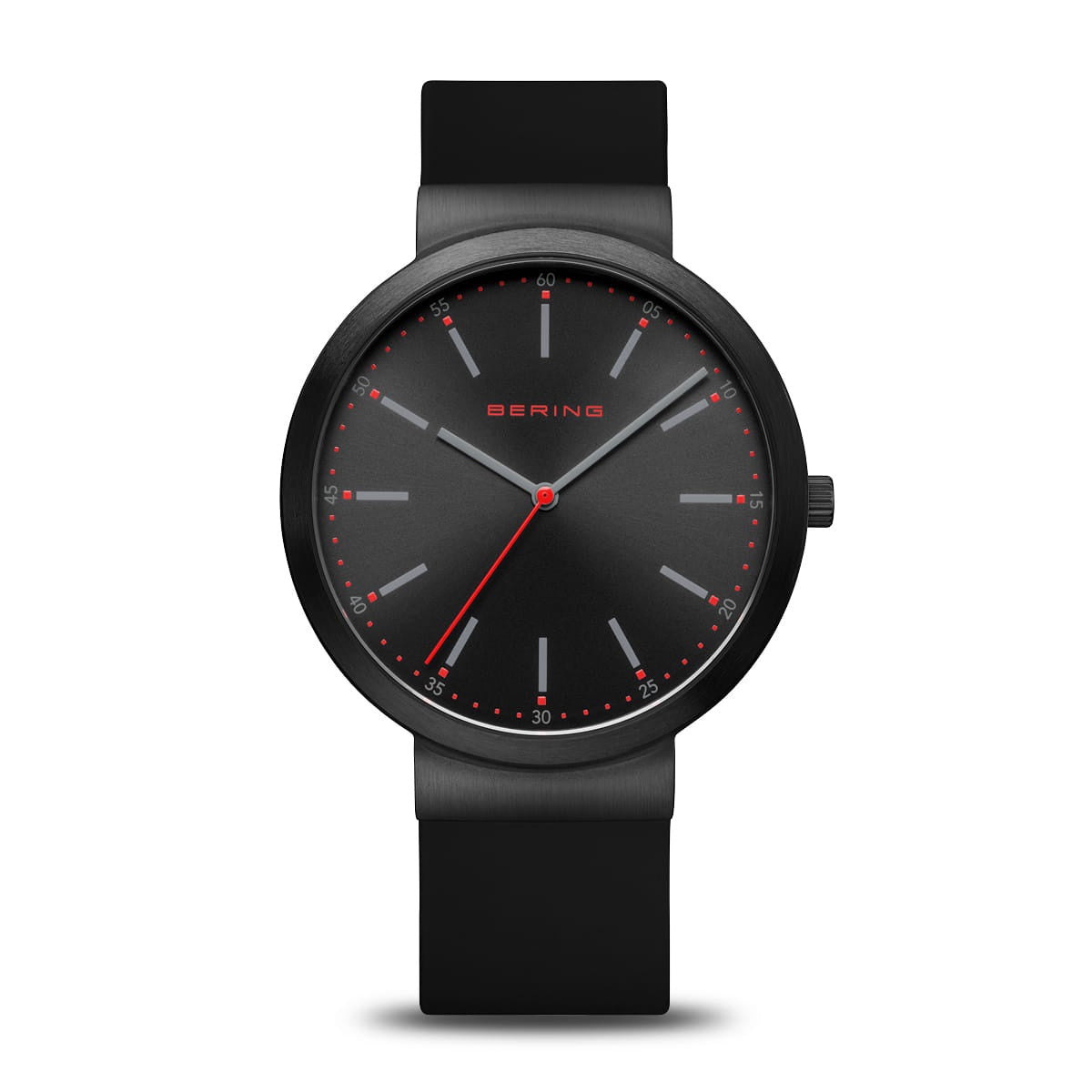 Bering Gents Black silicone strap Watch 10141-402