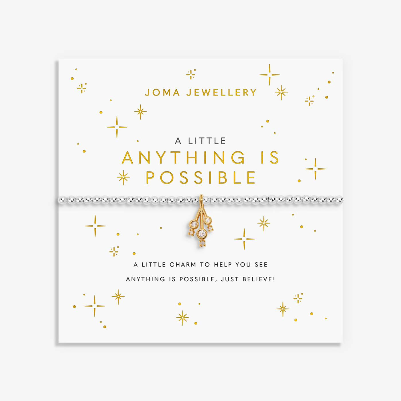 Joma A Little 'Anything Is Possible' Bracelet In Silver and Gold Plating 10206