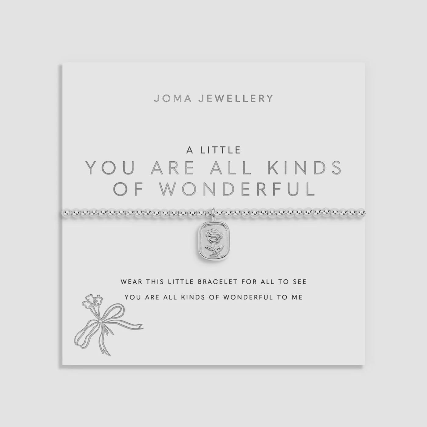 Joma A Little 'You Are All Kinds Of Wonderful' Bracelet In Silver Plating 10208