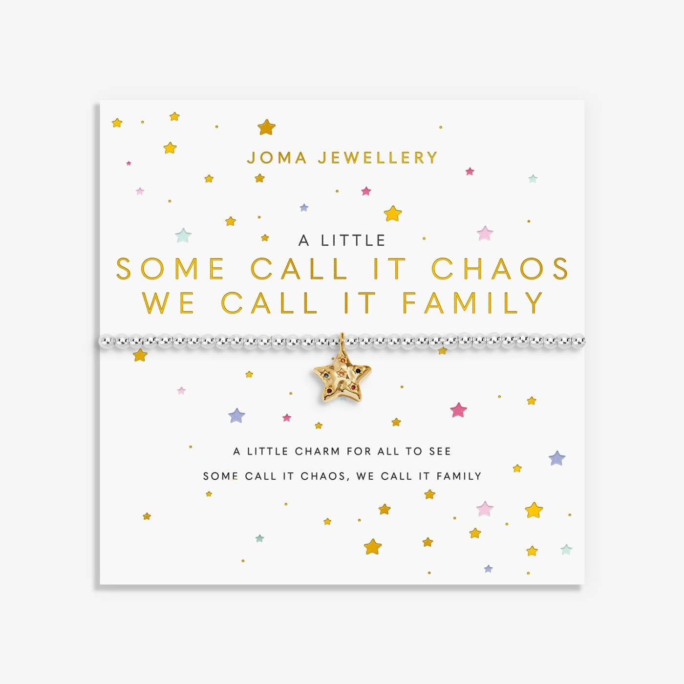 Joma A Little 'Some Call It Chaos We Call It Family' Bracelet In Silver and Gold Plating 10212