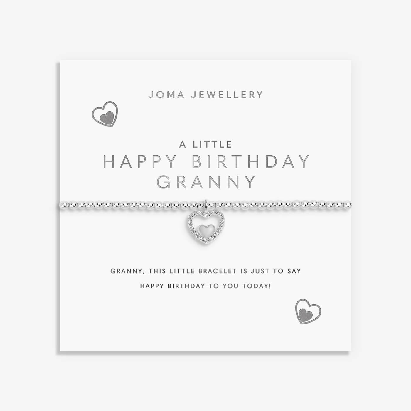 Joma A Little 'Happy Birthday Granny' Bracelet In Silver Plating 10248