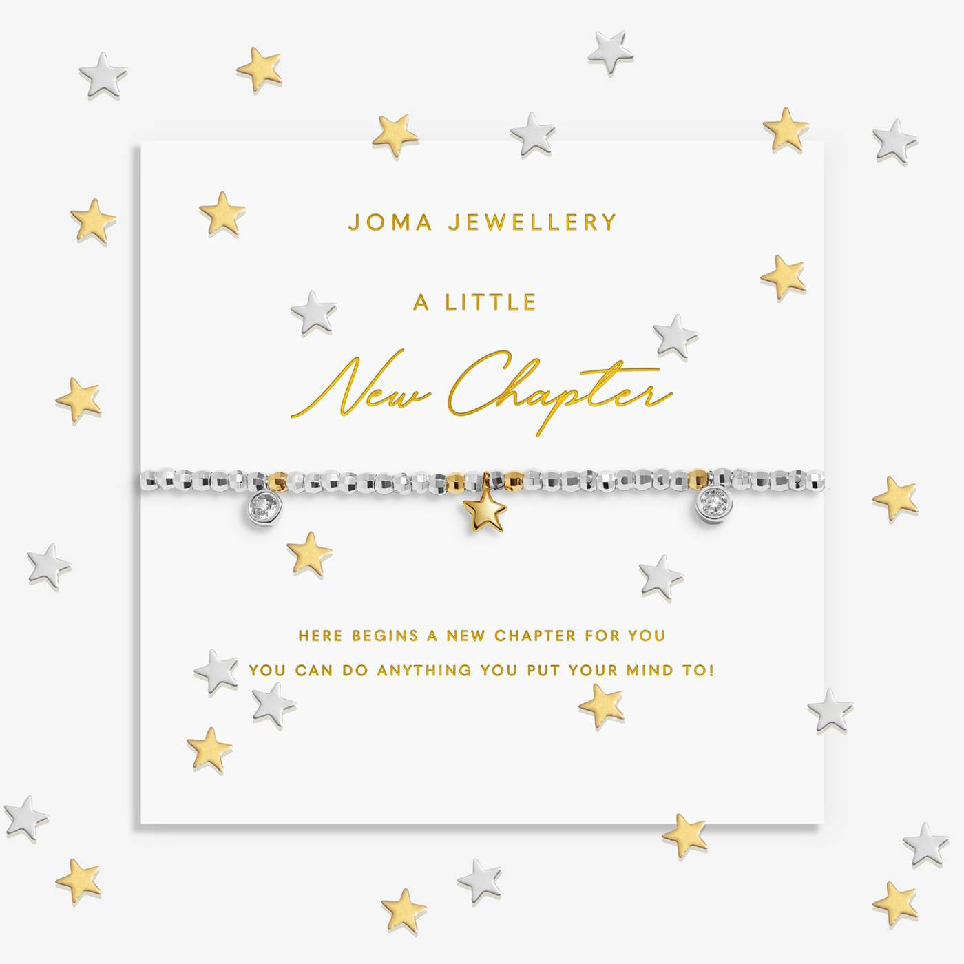 Joma Sparkle Confetti A Little 'New Chapter' Bracelet In Silver and Gold Plating 10292