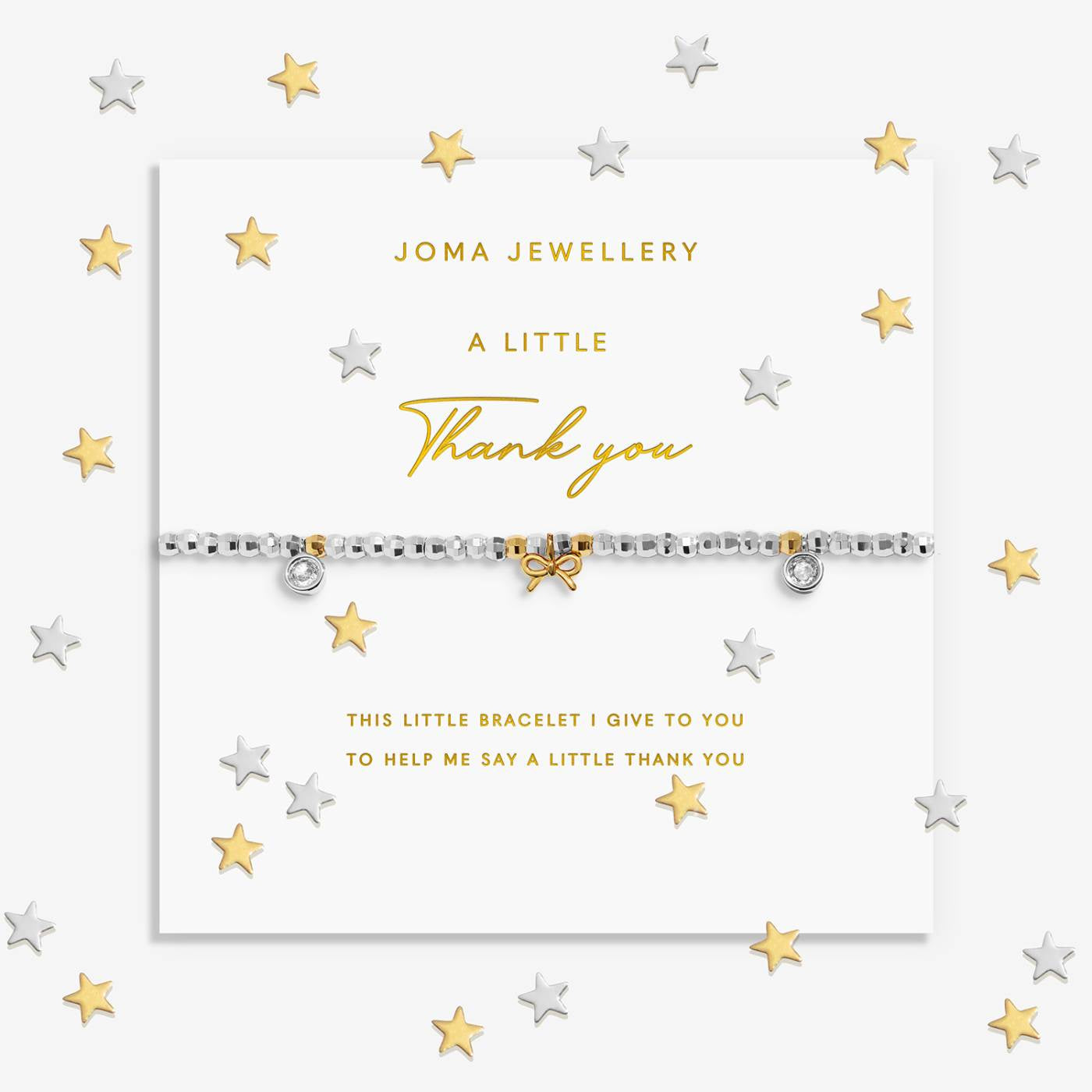 Joma Sparkle Confetti A Little 'Thank You' Bracelet In Silver and Gold Plating 10293