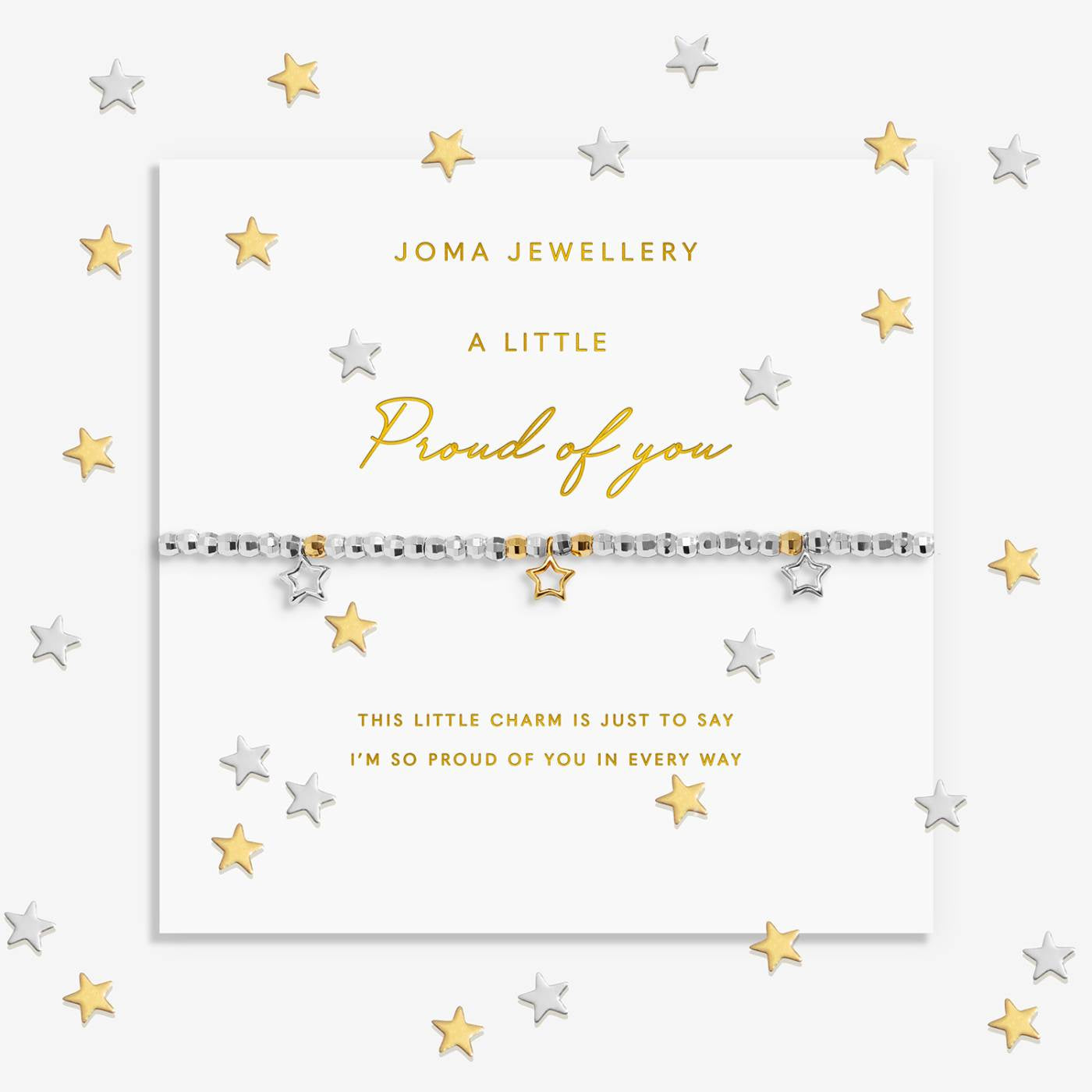 Joma Sparkle Confetti A Little 'Proud Of You' Bracelet In Silver and Gold Plating 10296