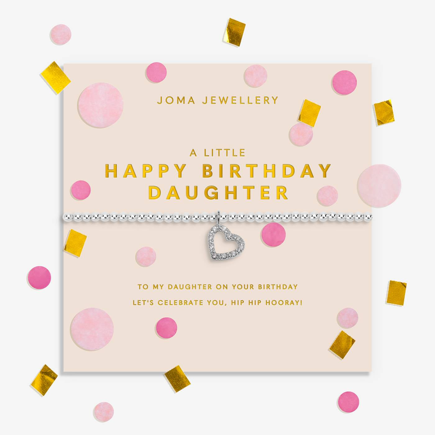 Joma Confetti A Little 'Happy Birthday Daughter' Bracelet In Silver Plating 10305