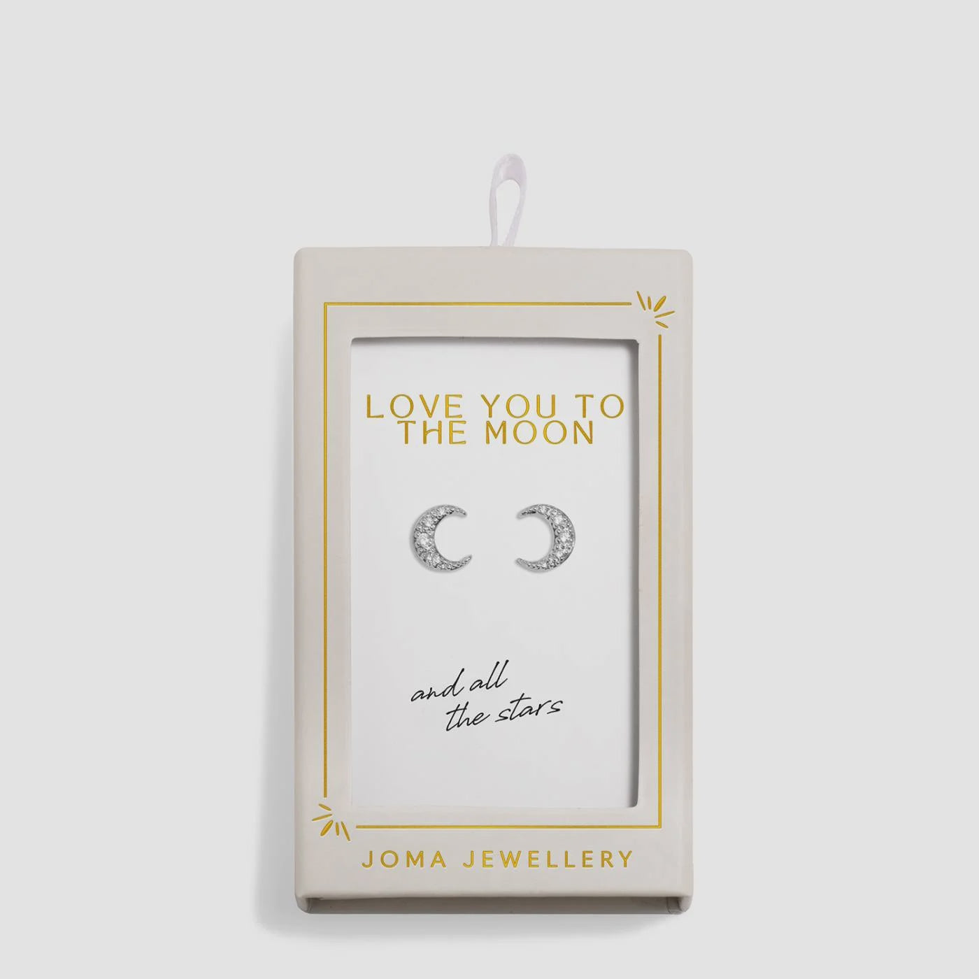 Joma Moments To Shine 'Love You To The Moon' Stud Earrings In Silver Plating 10333