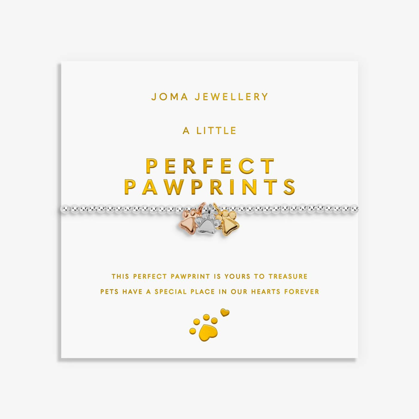 Joma A Little Charmed Moments 'Perfect Paw Print' Bracelet In Silver, Gold, and Rose Gold Plating 10470
