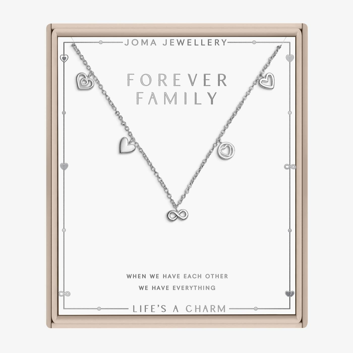 Joma Life's A Charm 'Forever Family' Necklace In Silver Plating 10482