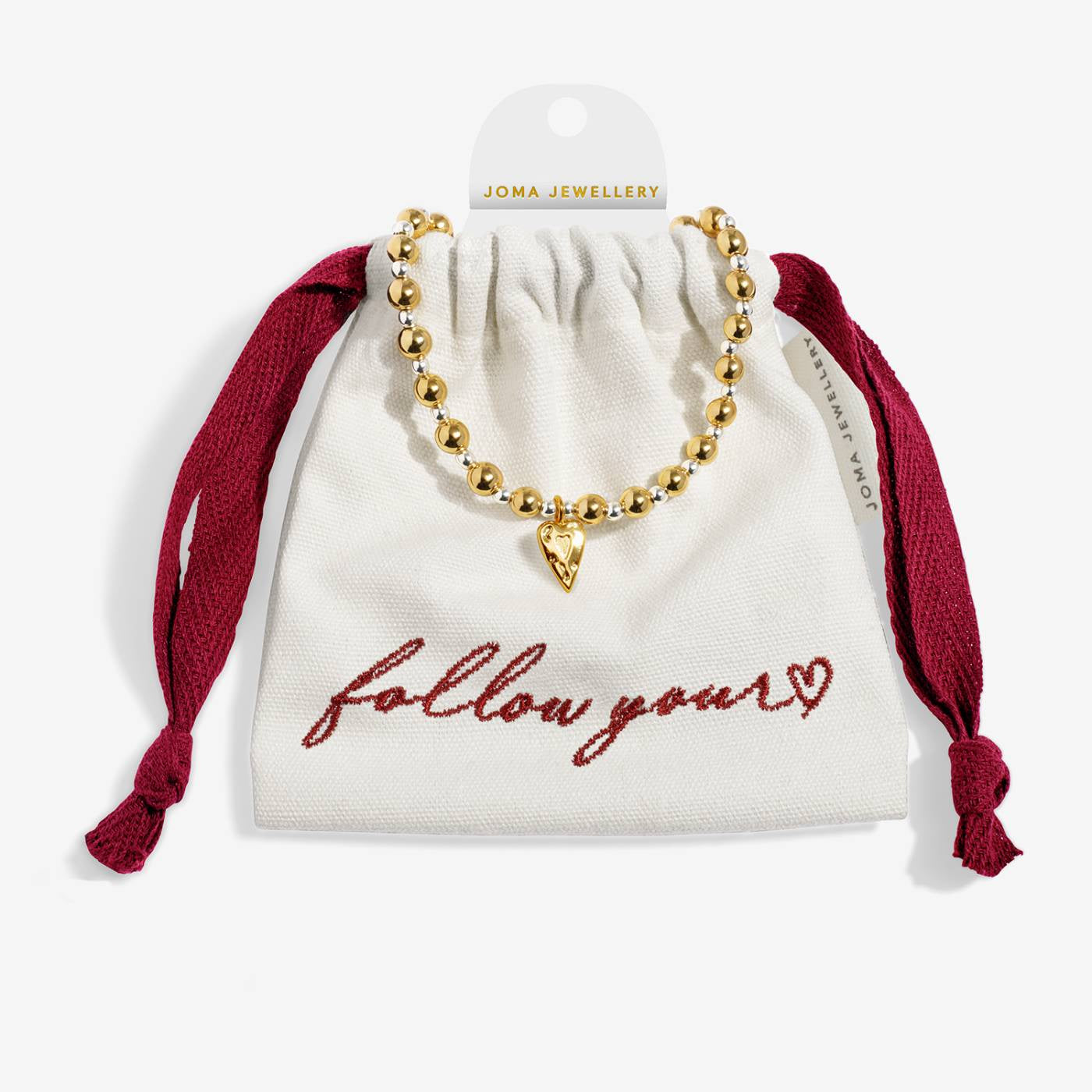 Joma Words To Treasure 'Follow Your Heart' Bracelet In Silver and Gold Plating 10495