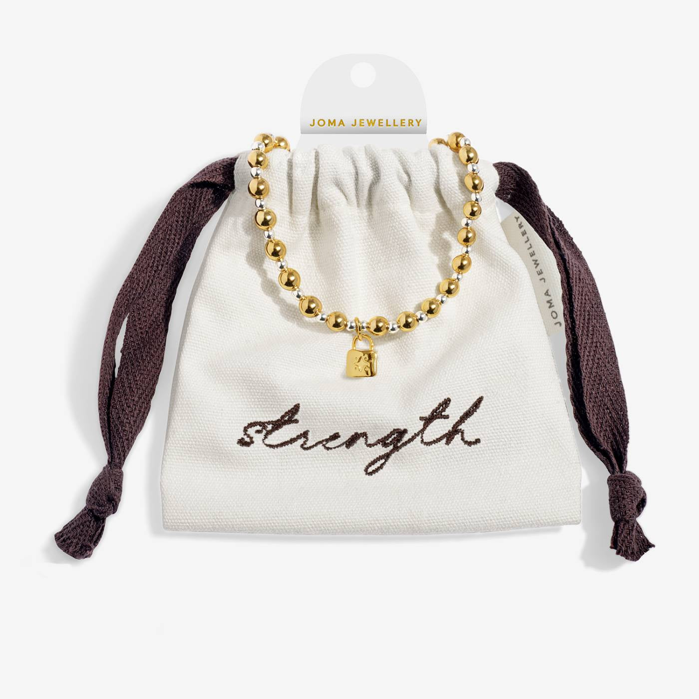 Joma Words To Treasure 'Strength' Bracelet In Silver and Gold Plating 10498