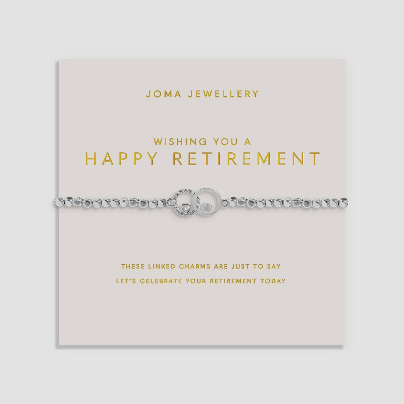 Joma Forever Yours 'Wishing You A Happy Retirement' Bracelet In Silver Plating 10542
