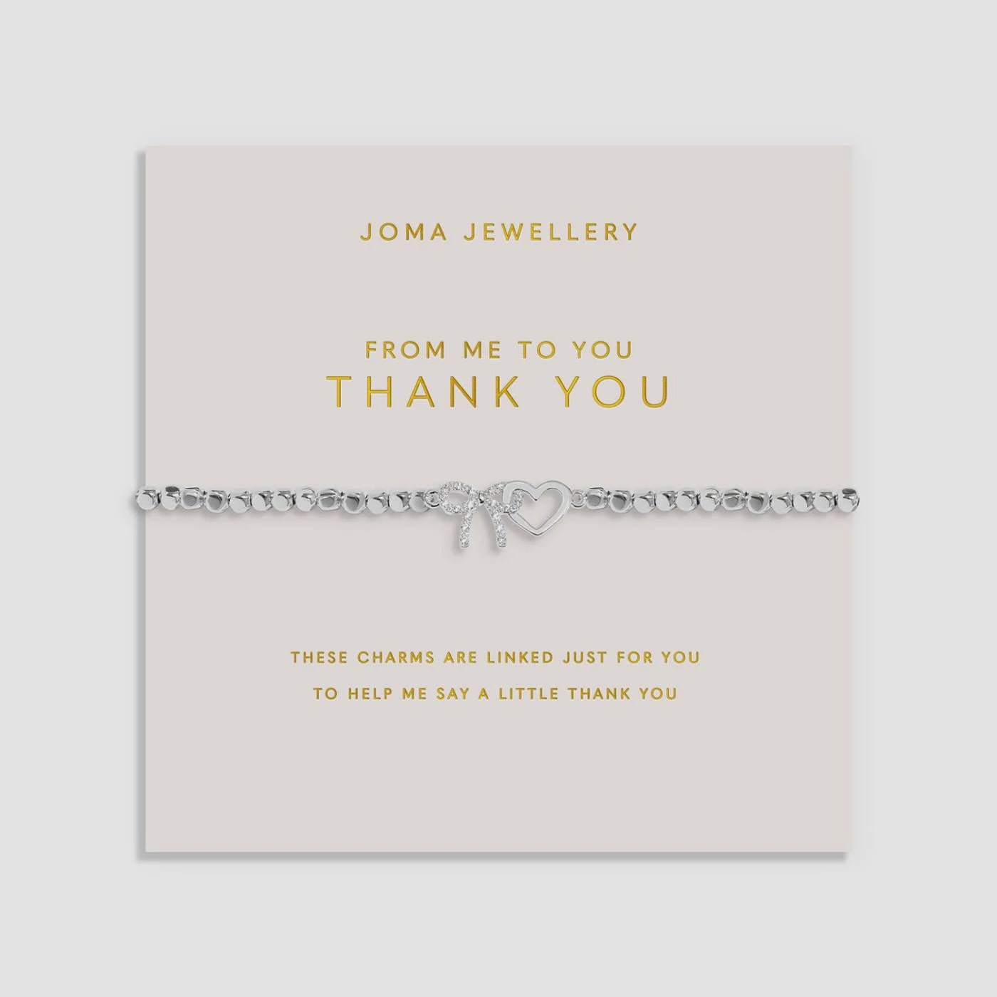 Joma Forever Yours 'From Me To You Thank You' Bracelet In Silver Plating 10548