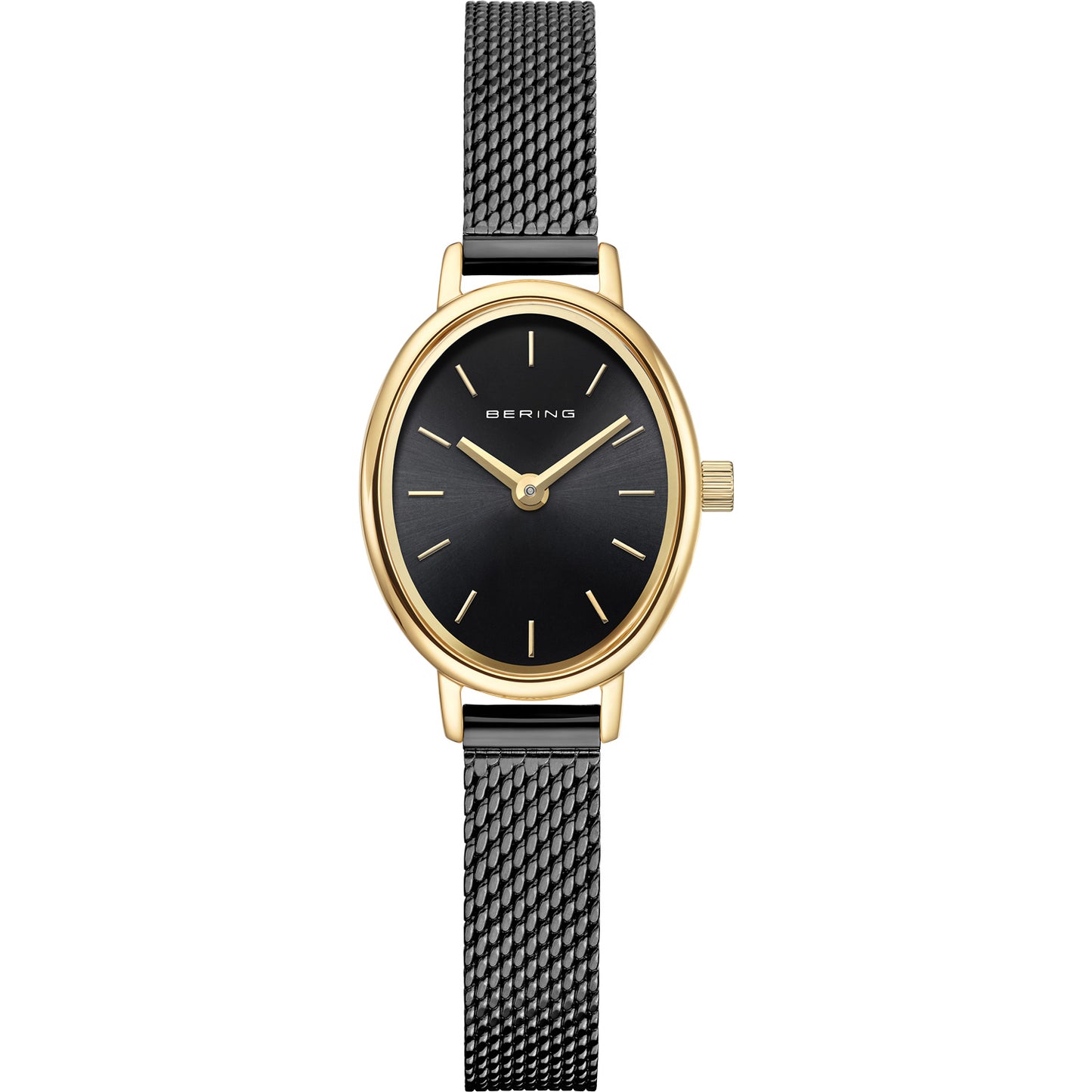 Bering Oval Dial Black Mesh Strap Watch 11020-132