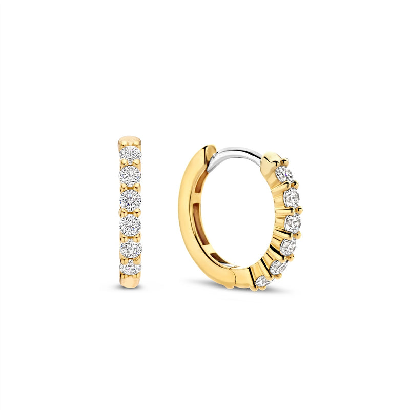 Ti Sento Gold Tone CZ Set Hoop Earrings 7957ZY