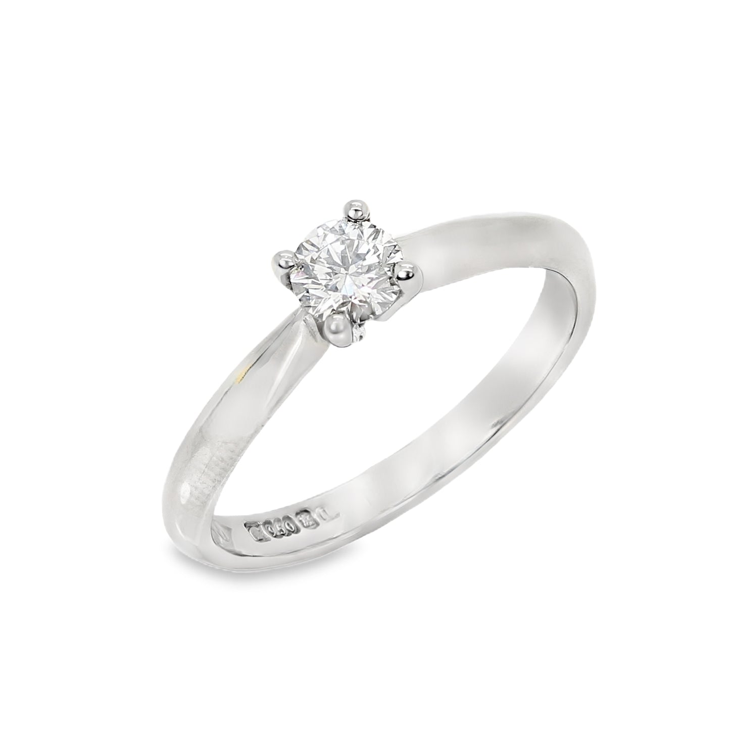 Palladium Solitaire Diamond Ring ASM1403