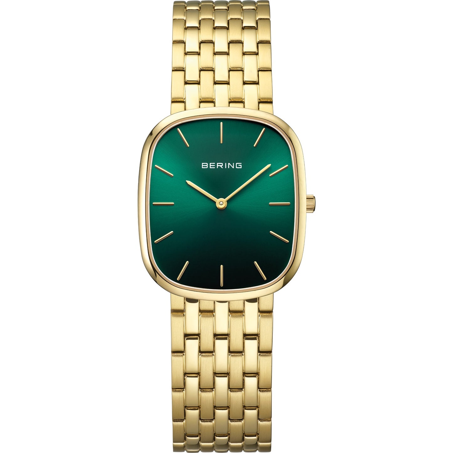 Bering Green Dial Gold Tone Watch 12526-738