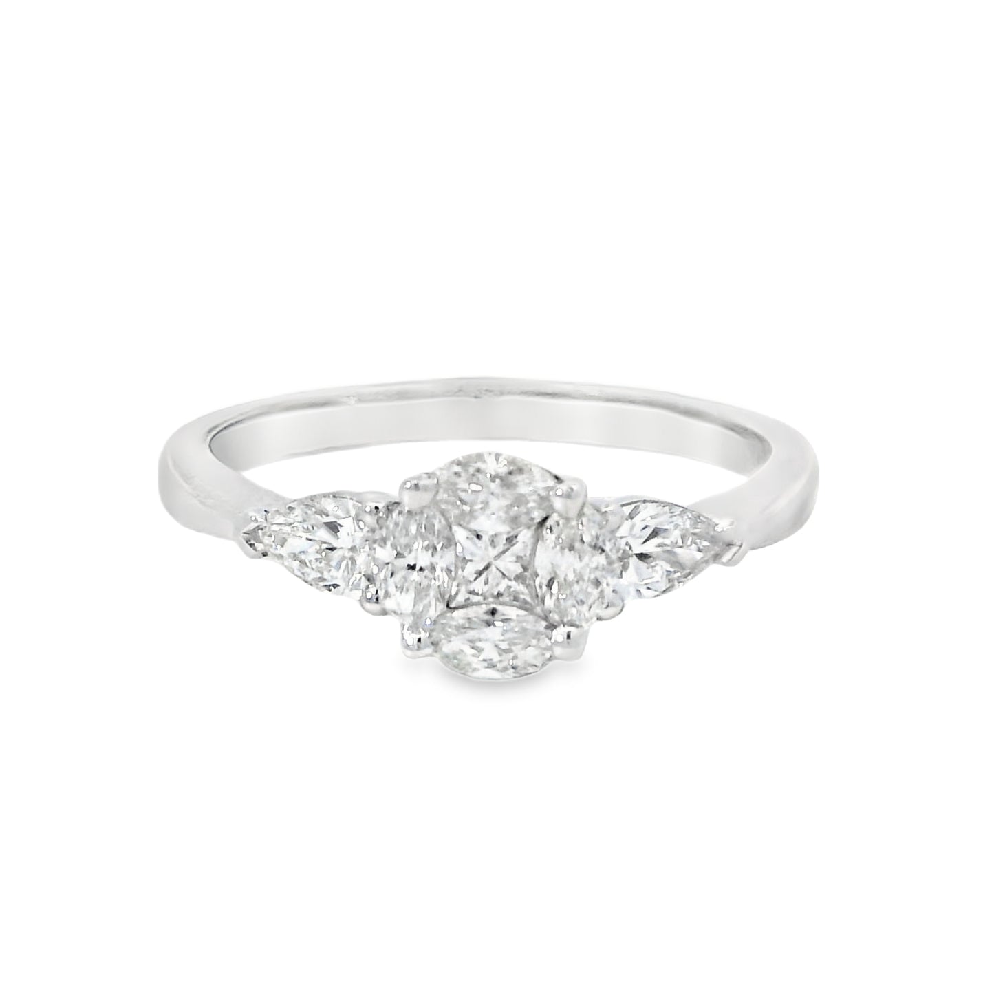 18ct White Gold Diamond Cluster Ring 0.69ct - 129108