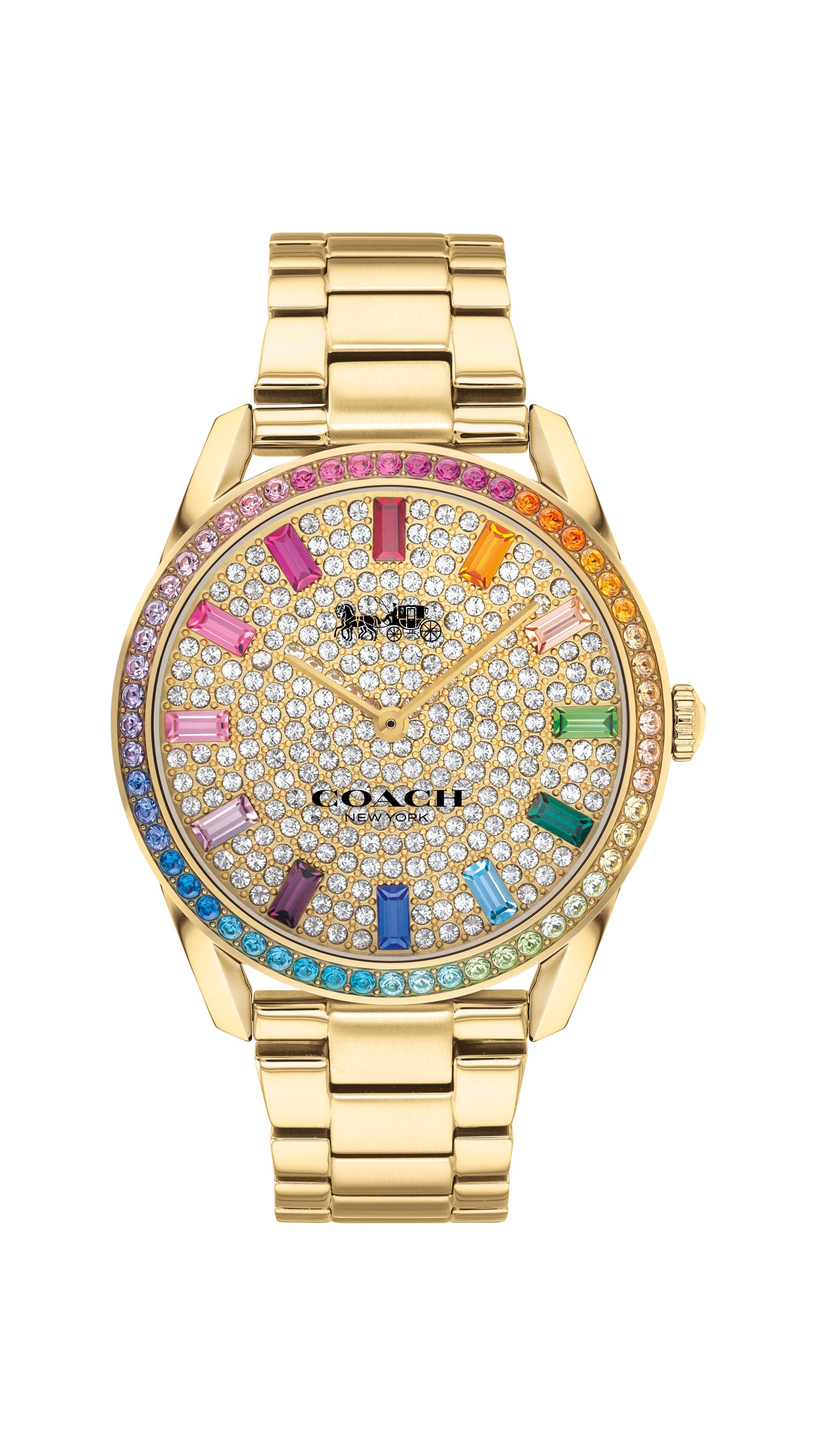 COACH Preston 36mm Yellow Gold Tone Crystal Ladies Watch 14503657