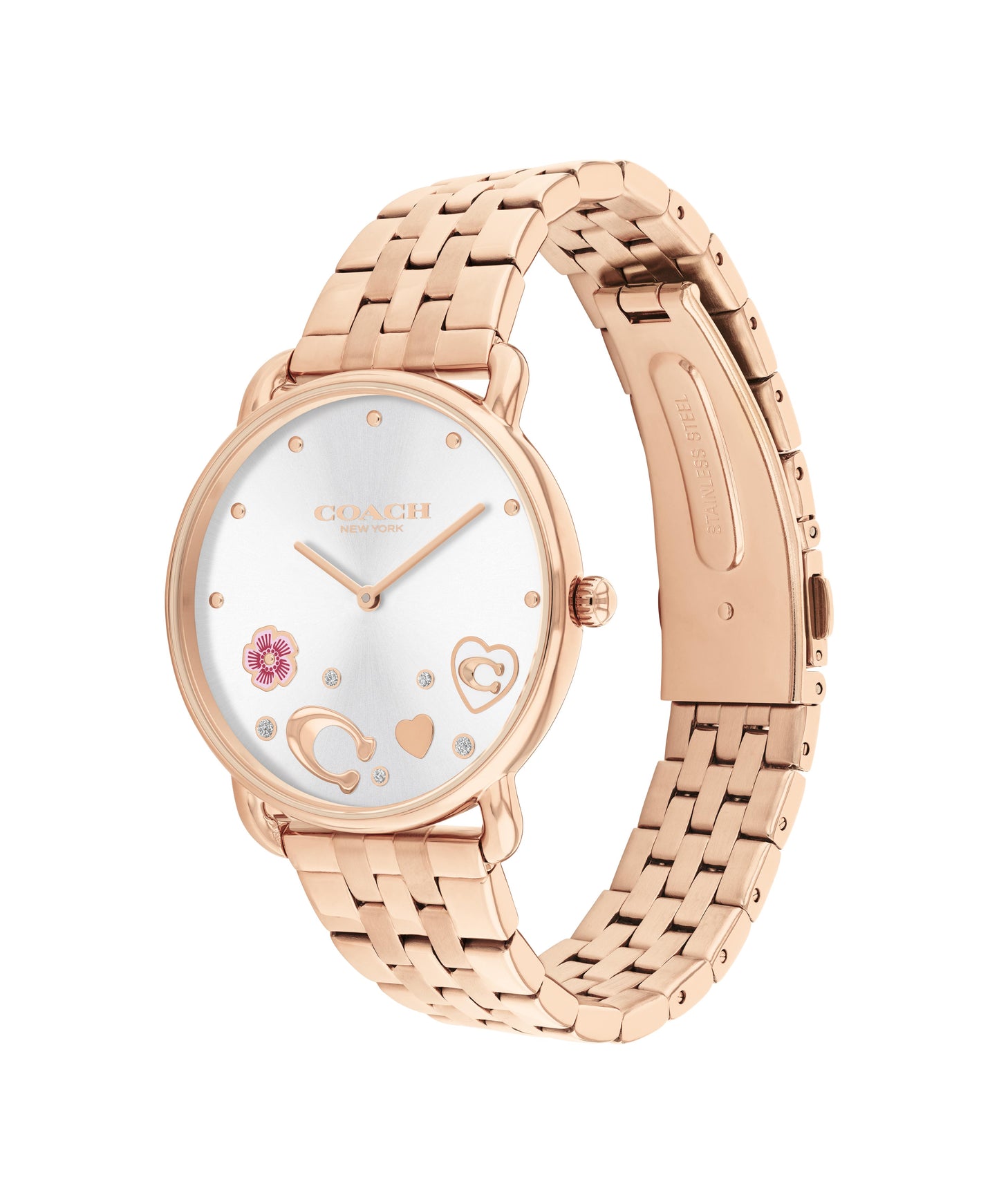 COACH Elliot 28mm Rose Gold Tone Crystal Ladies Watch 14504285