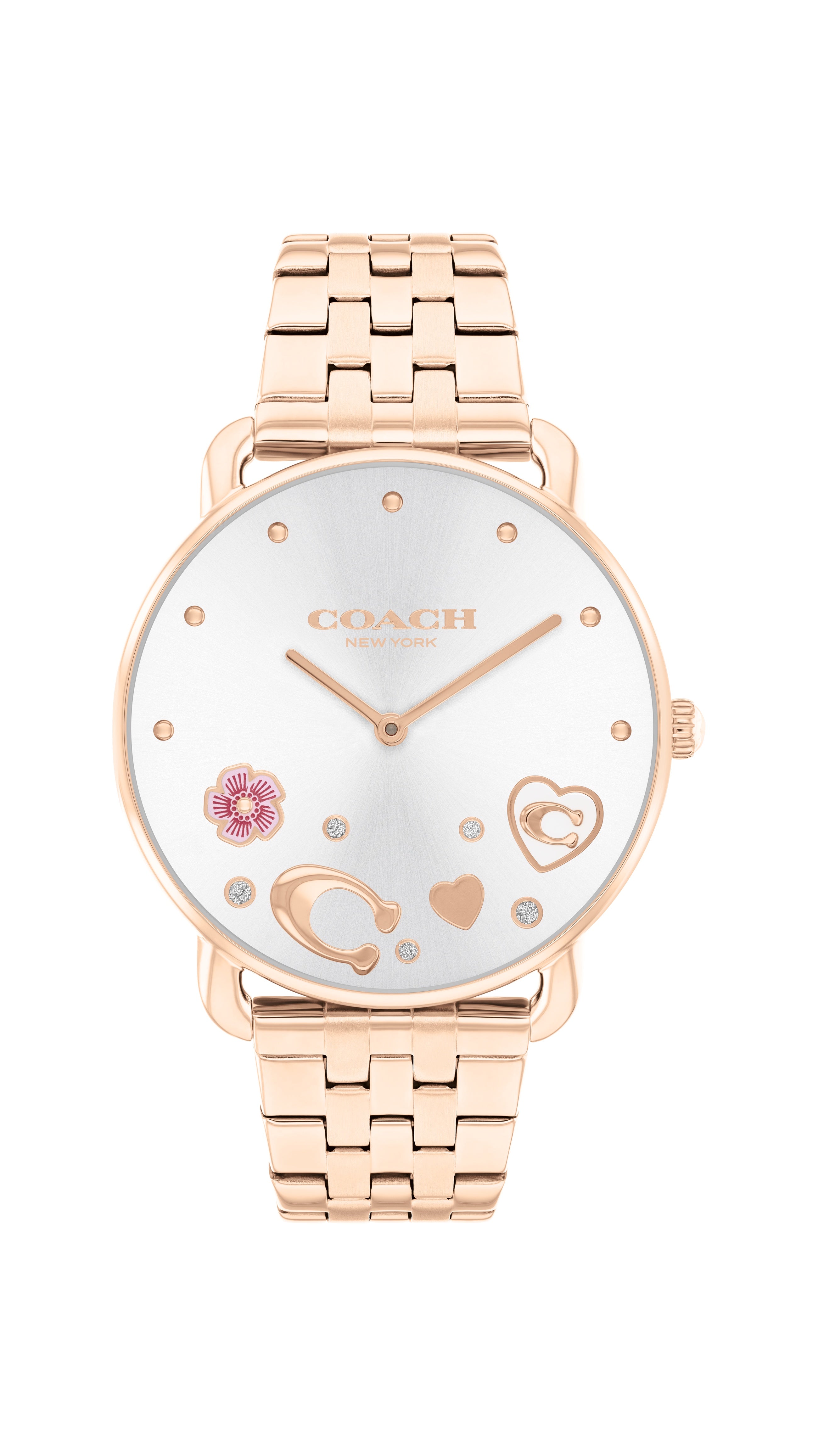 COACH Elliot 28mm Rose Gold Tone Crystal Ladies Watch 14504285