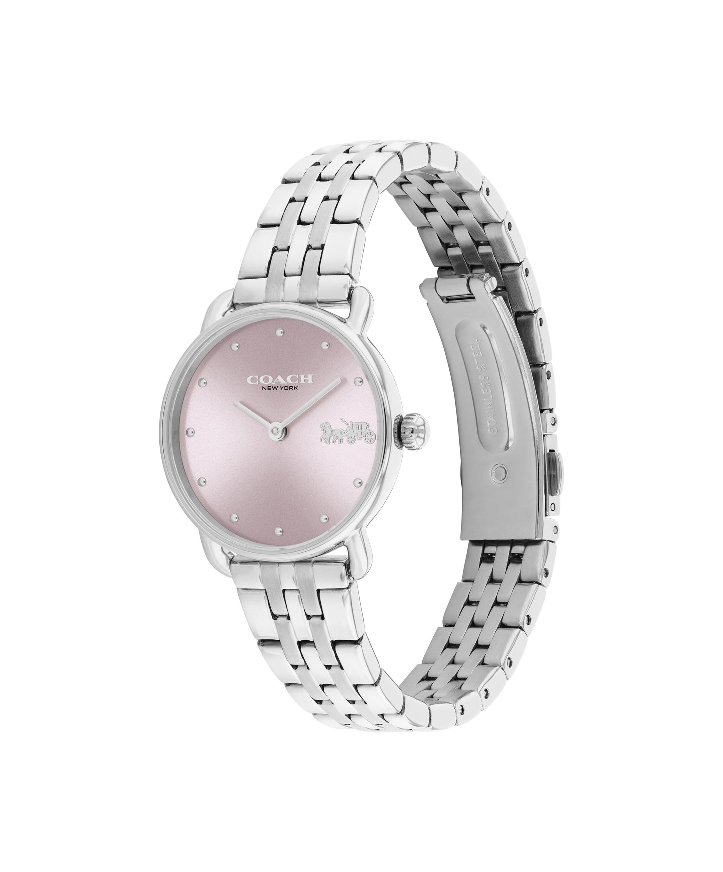 COACH Elliot Stainless Steel Watch Pink Dial 14504301