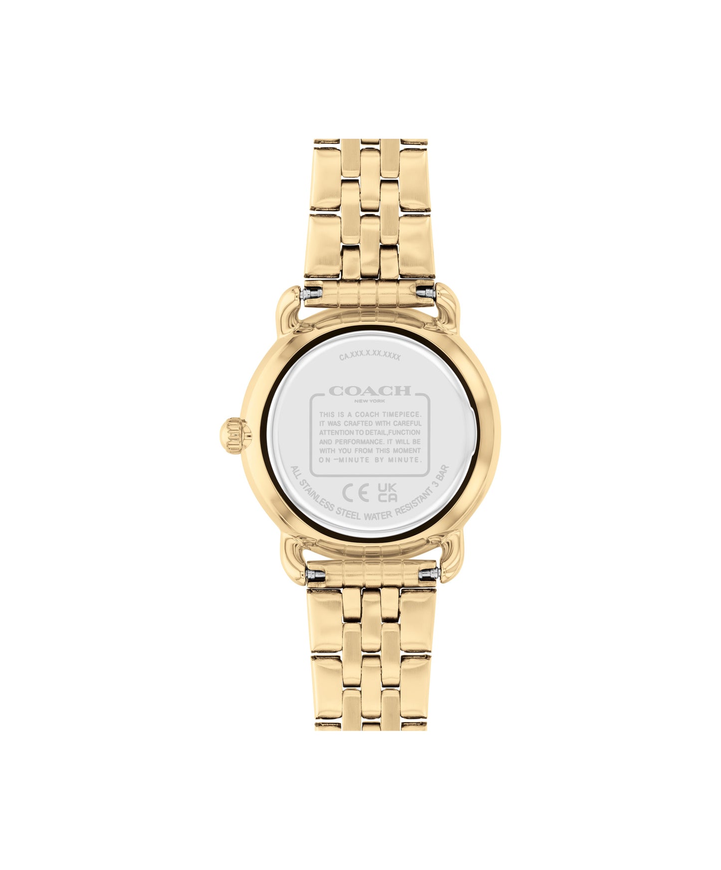 COACH Elliot 28mm Black Dial Gold-Tone Stainless Steel Watch 14504302