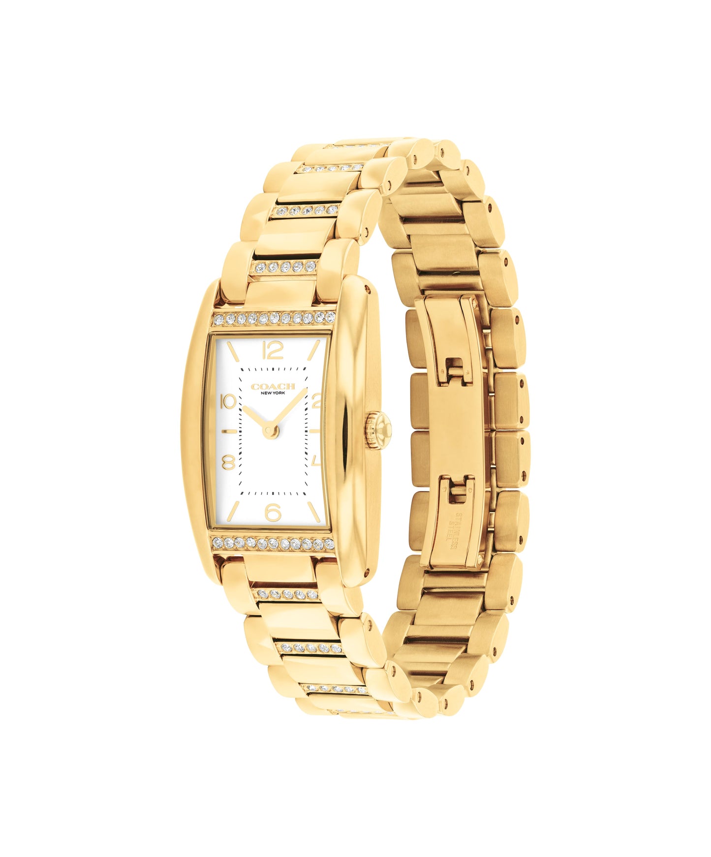 COACH Reese 35mm Yellow Gold Tone Crystal Ladies Watch 14504316