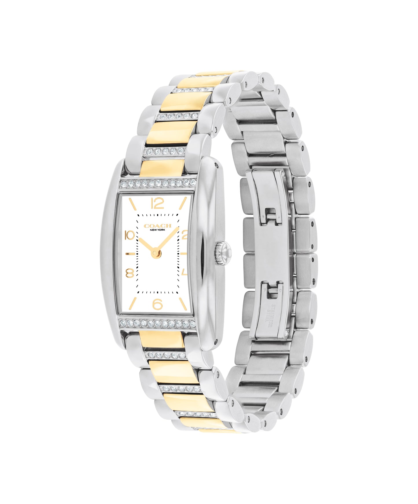 COACH Reese 35mm Stainless Steel and Yellow Gold Tone Crystal Ladies Watch 14504318