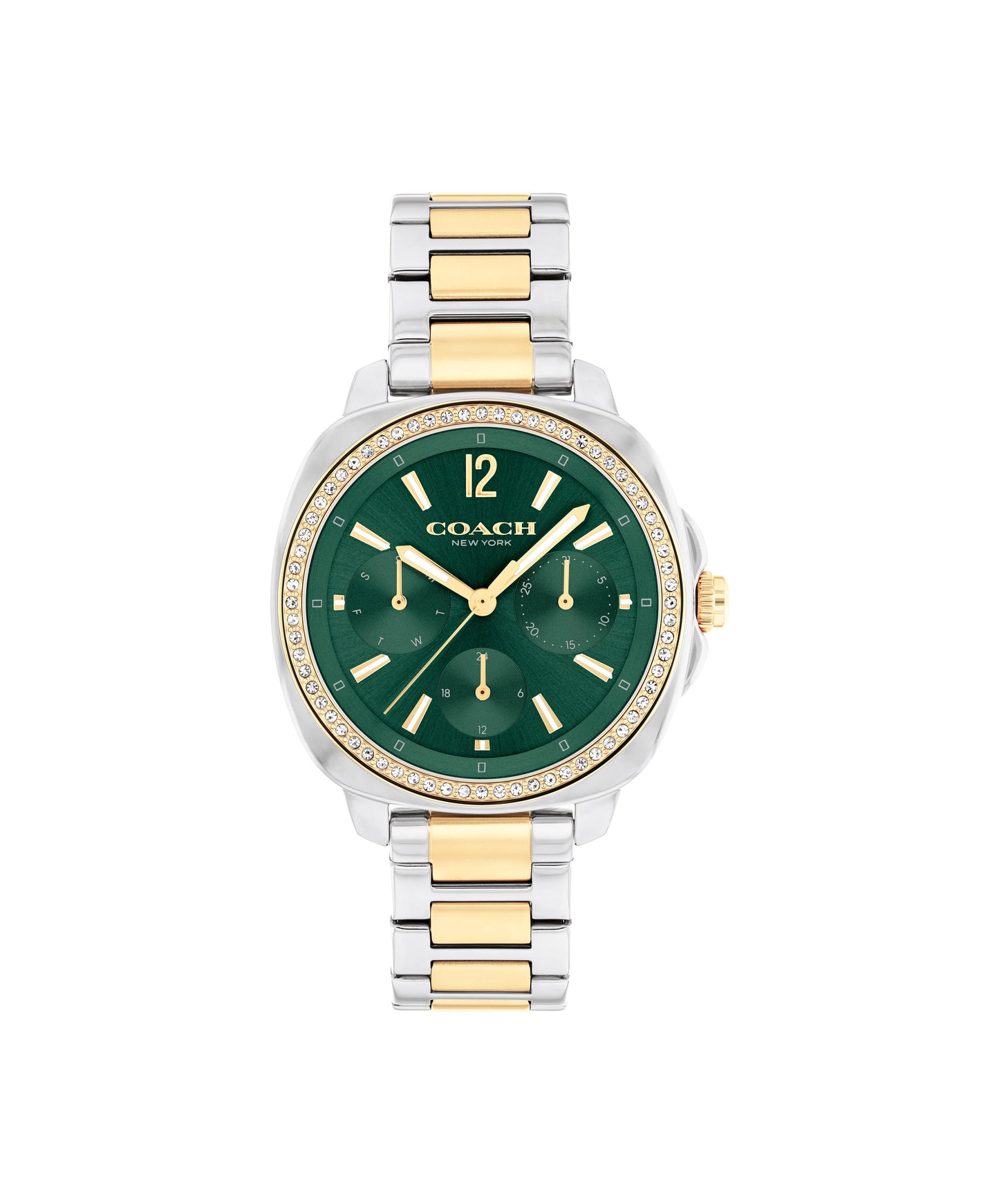 COACH Kitt 34mm Stainless Steel and Yellow Gold Tone Crystal Ladies Watch 14504394
