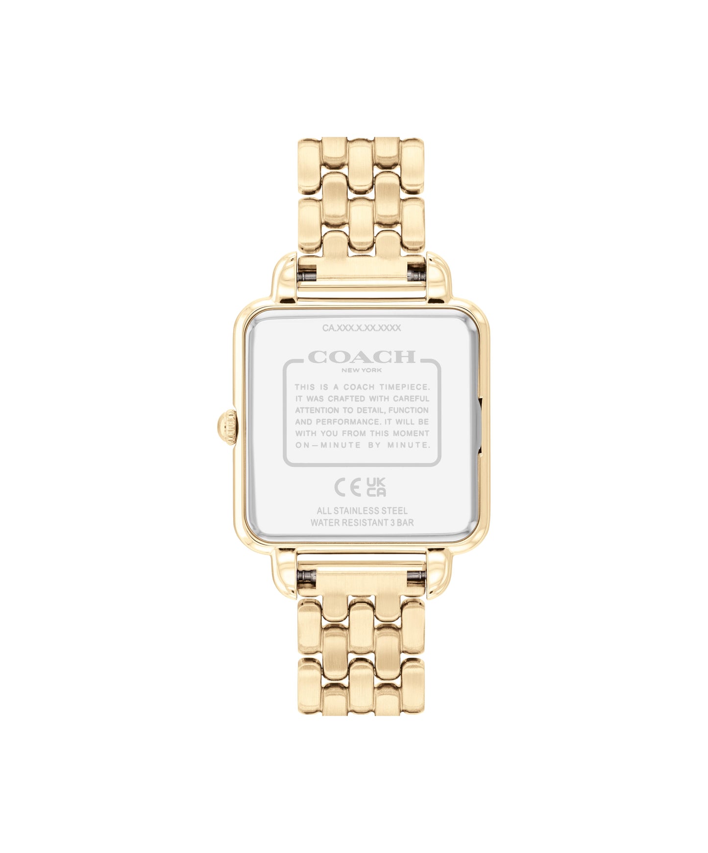 COACH Cass 28mm Yellow Gold Tone Crystal Quartz Ladies Watch 14504495
