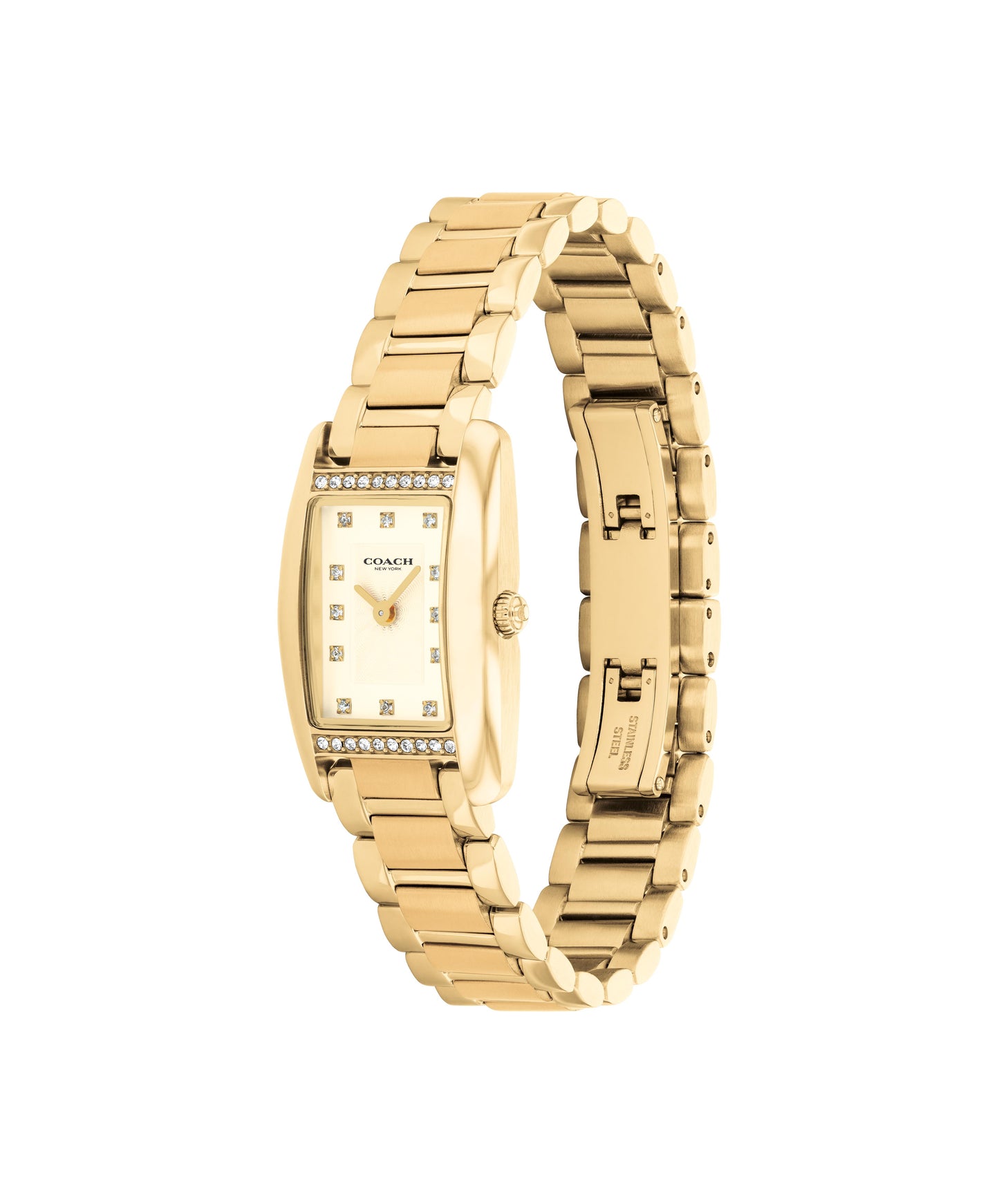COACH Reese 30mm Yellow Gold Tone Crystal Ladies Watch 14504588