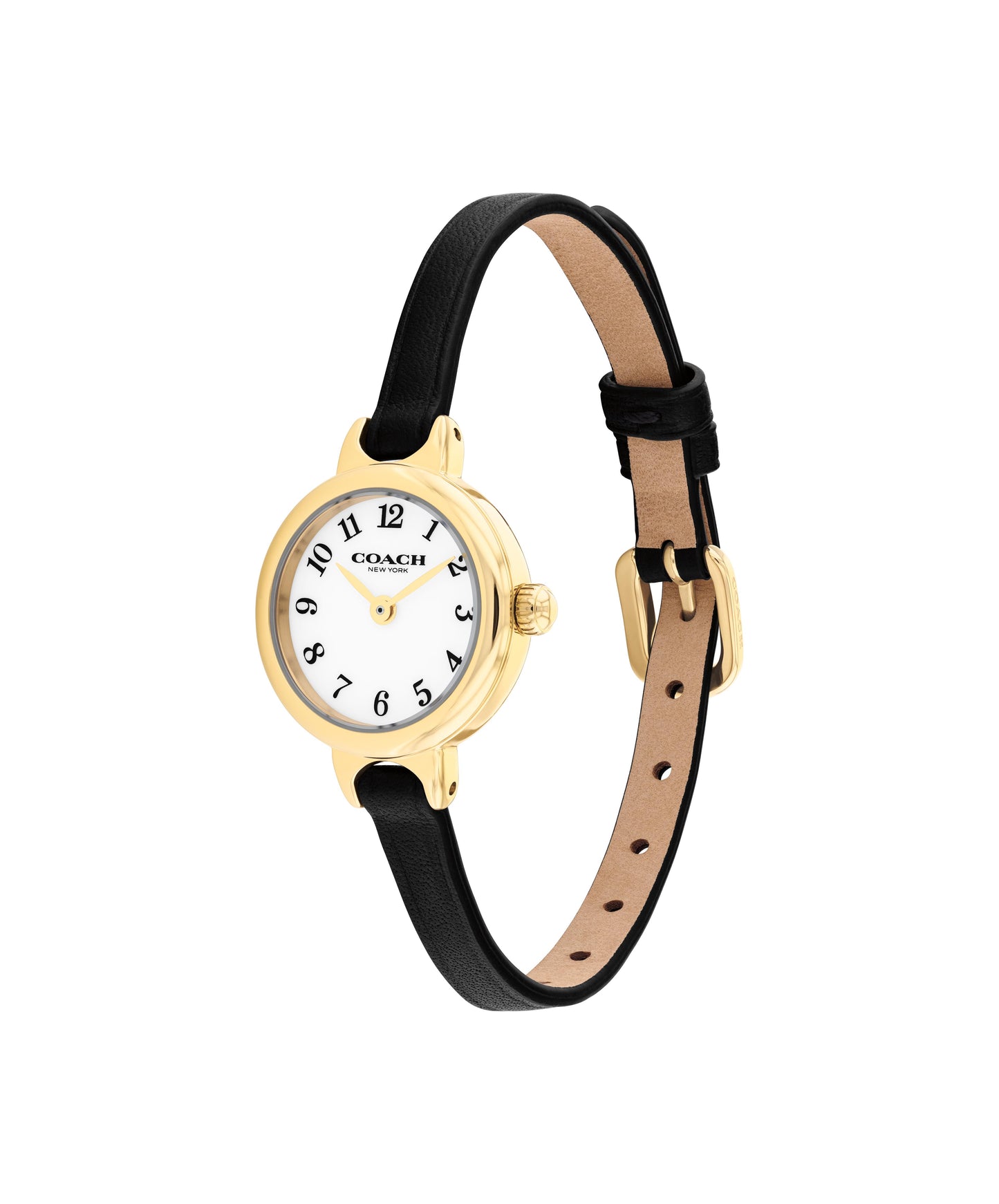 COACH Ladies Iris Black Leather Strap Watch 14504654