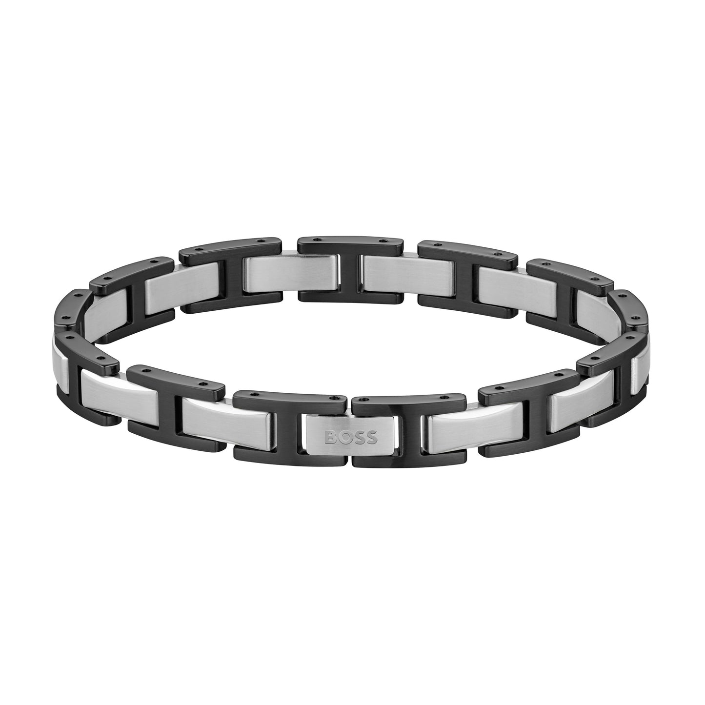 BOSS Gents Nolan Two Tone Black IP and Stainless Steel Bracelet 1580794
