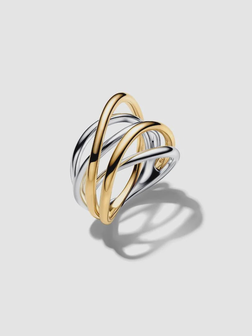 PANDORA Two-Tone Entwined Band Ring 164673C00