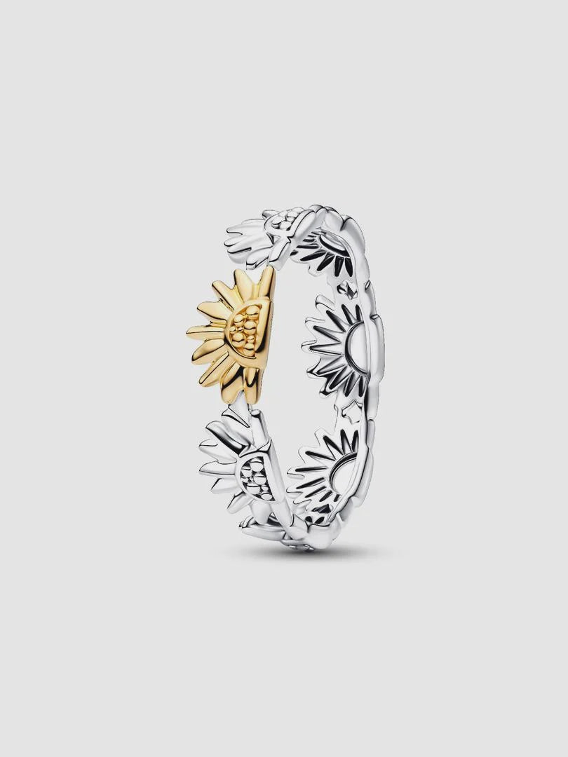 PANDORA Sunflower Two-Tone Band Ring 164702C00
