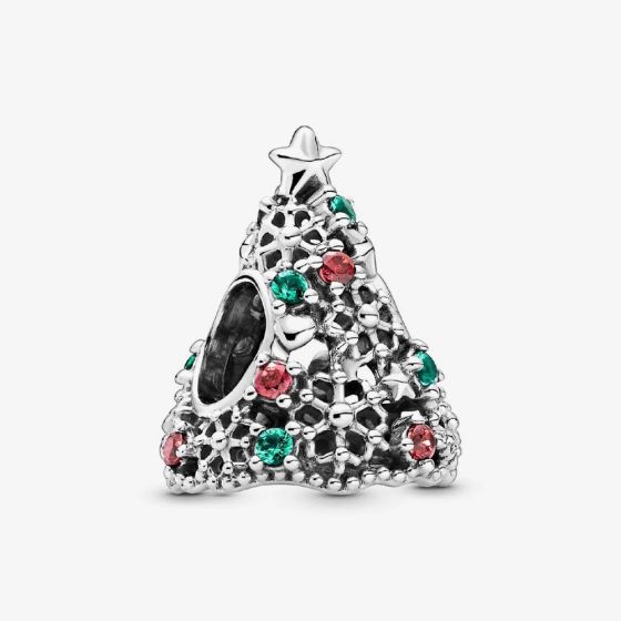 PANDORA Christmas tree Silver Charm Red and Green Crystal 799226C01