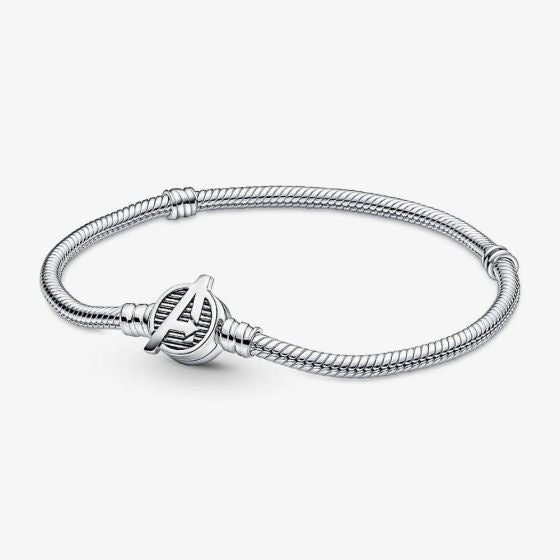 PANDORA Silver Snake Chain Bracelet with Marvel The Avengers Clasp 590784C00