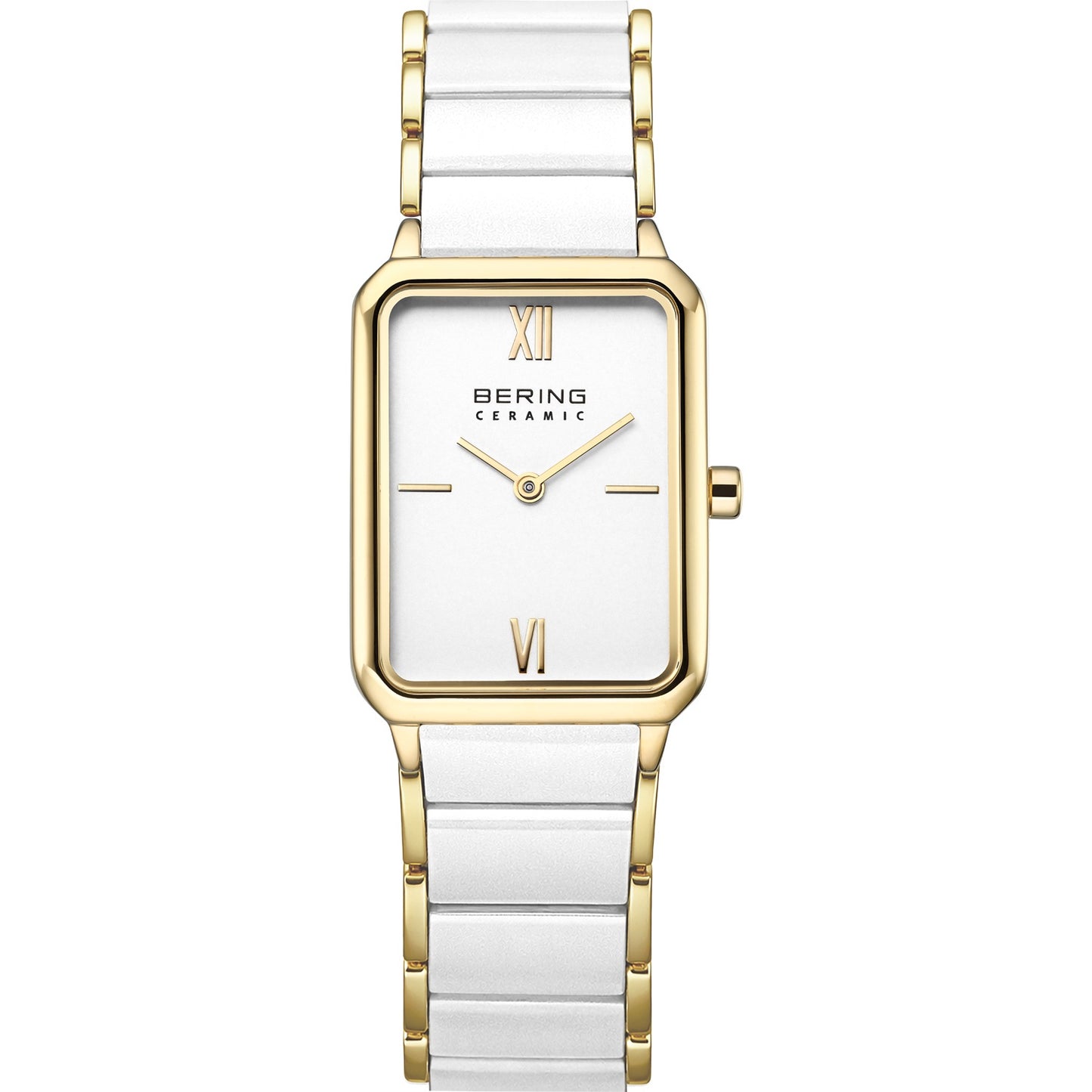 Bering White Ceramic Gold Tone Watch 17423-758