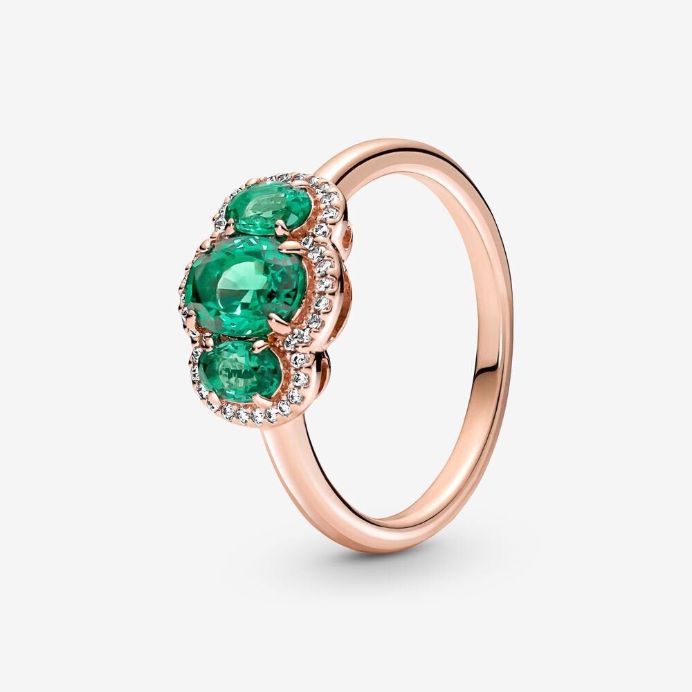 PANDORA Rose Plated Three Stone Vintage Ring 180057C01-52