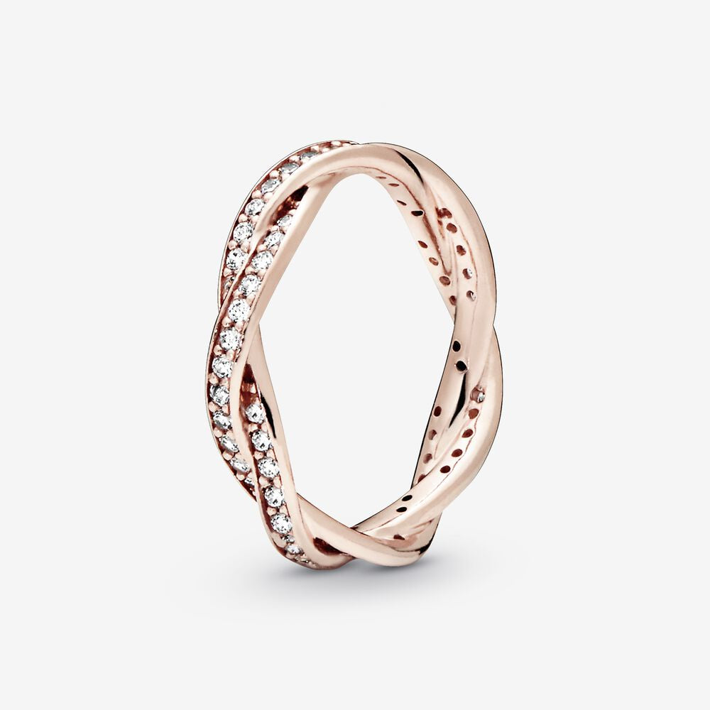 Pandora Sparkling Twisted Lines Ring 180892CZ