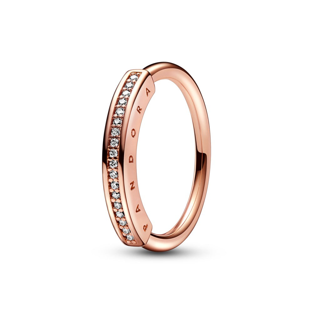 PANDORA Rose Gold Plated Ring with CZ 182283C01