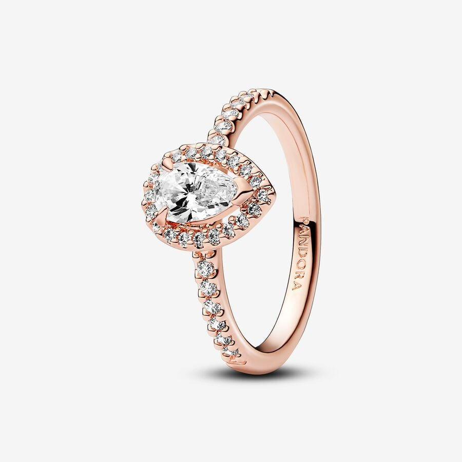 PANDORA Sparkling Pear Halo Ring 182835C01
