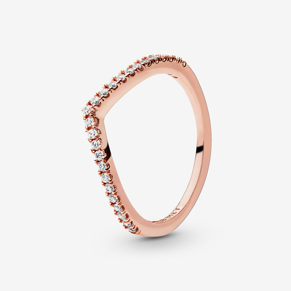 Pandora Sparkling Wishbone Ring 186316CZ- Size  - 186316CZ-58