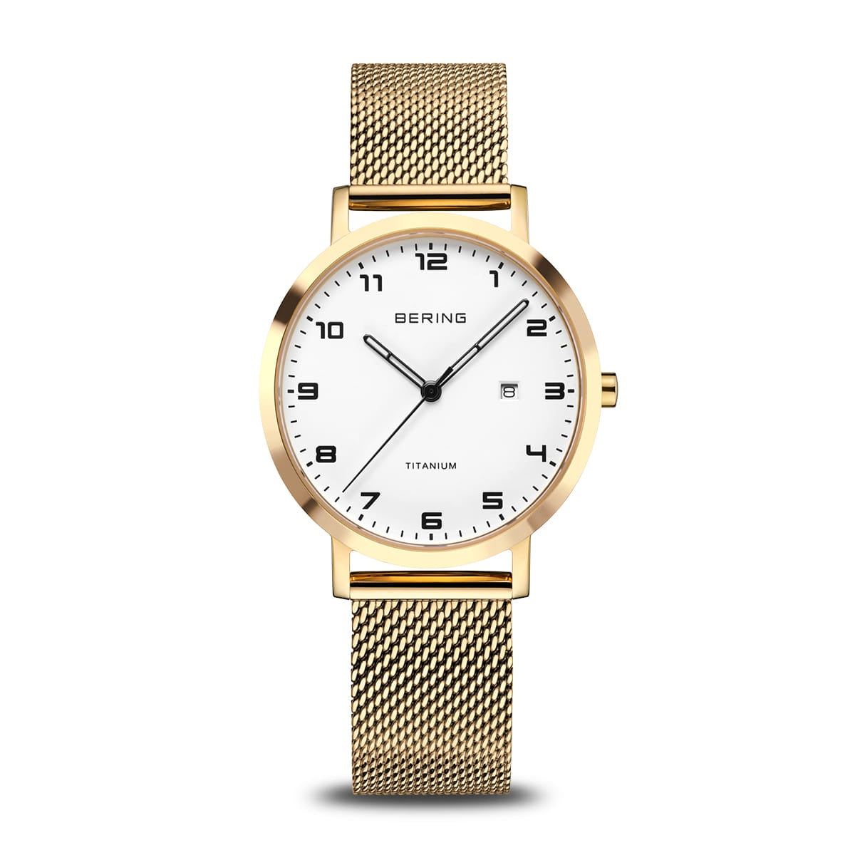 Bering Gold Tone white Dial Watch 18634-334