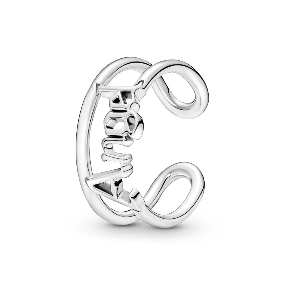 PANDORA Silver Angel Script Ring 190105C00