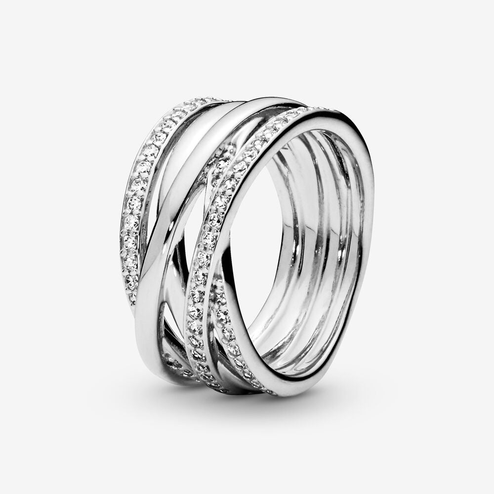 PANDORA Sparkling & Polished Lines Ring 190919CZ