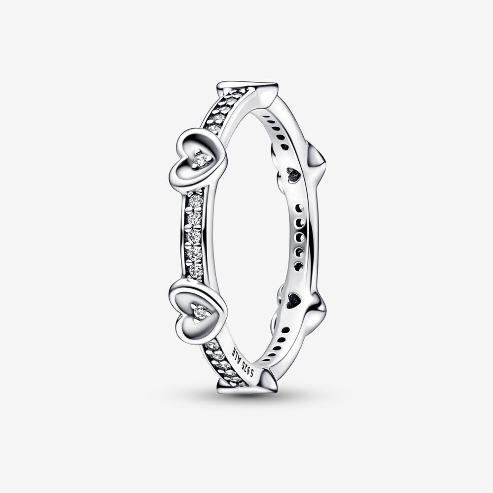 PANDORA Radiant Sparkling Hearts Ring 192496C01