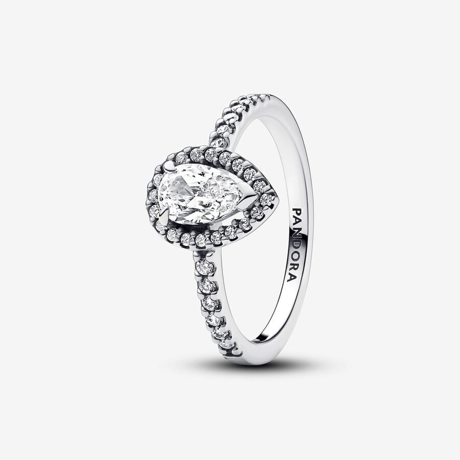 PANDORA Sparkling Pear Halo Ring 192835C01