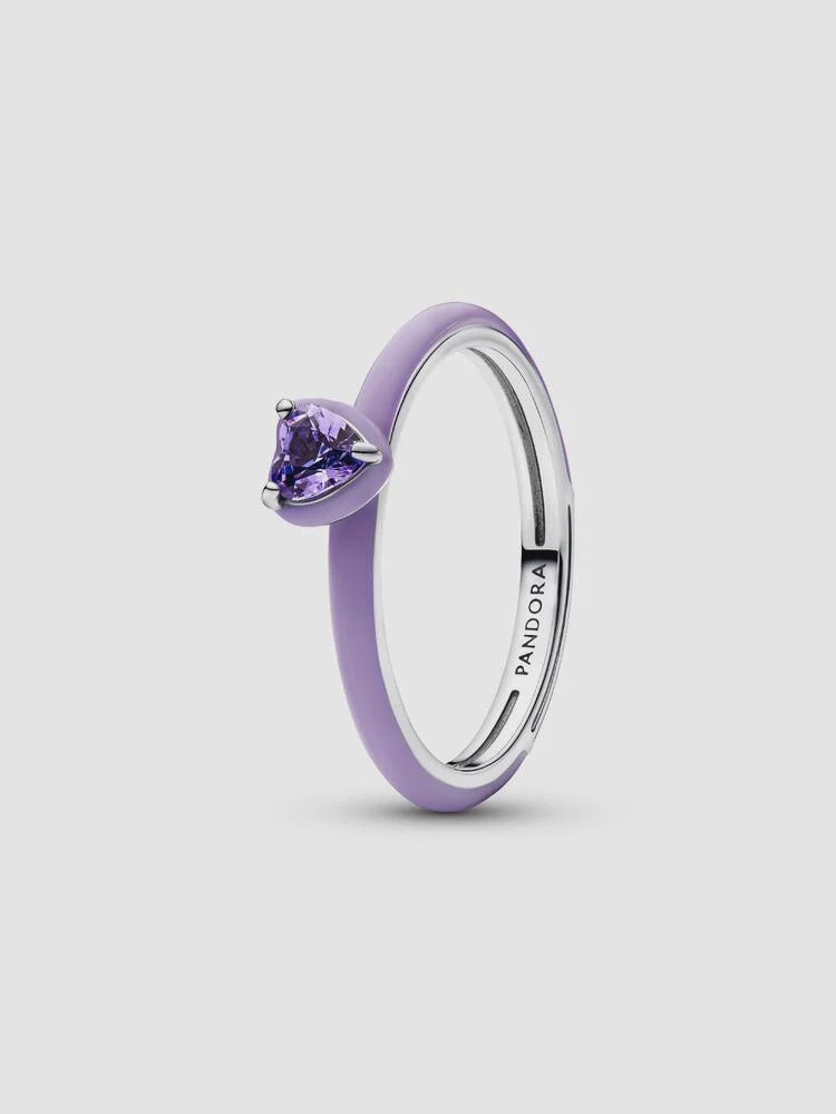 PANDORA Purple Chakra Heart Ring Sterling silver 193088C04