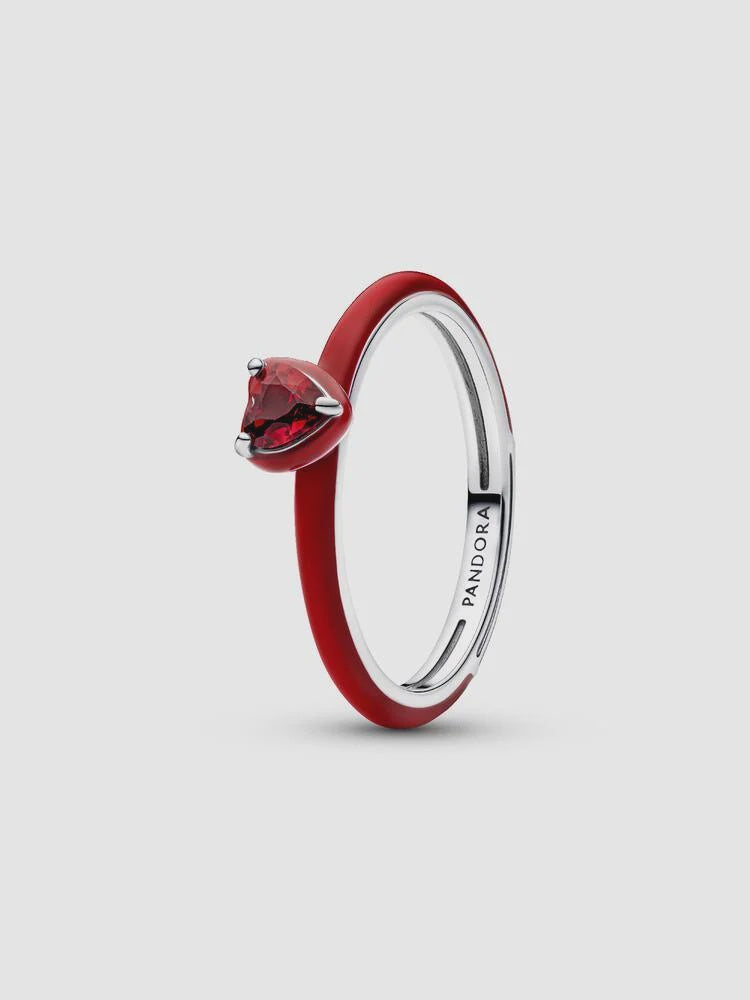 PANDORA Red Chakra Heart Ring Sterling silver 193088C05